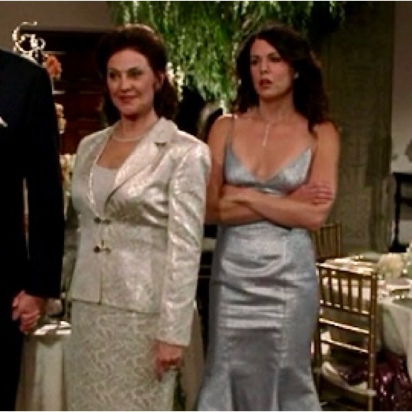 ASO RARE Lorelai Gilmore Girls Ice Blue Sparkly Formal Dress Vintage Y2K 00s - Picture 14 of 16